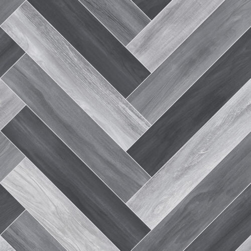 Homestead Vinyl Flooring Mixed Parquet Black Grey