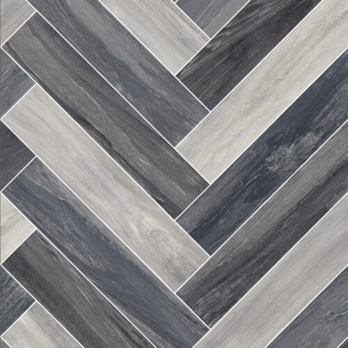 Homestead Vinyl Flooring Mixed Parquet Blue Grey